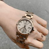 Buy Shop Burberry The City Gold Dial Gold Steel Strap Watch for Women - BU9134 USA Online