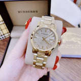 Buy Shop Burberry The City Gold Dial Gold Steel Strap Watch for Women - BU9145 USA Online