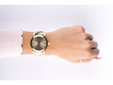 Buy Shop Burberry The City Gold Dial Haymarket Brown Leather Strap Watch for Women - BU9026 USA Online