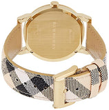 Buy Shop Burberry The City Gold Dial Haymarket Brown Leather Strap Watch for Women - BU9026 USA Online