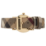 Buy Shop Burberry The City Gold Dial Haymarket Brown Leather Strap Watch for Women - BU9219 USA Online