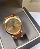 Buy Shop Burberry The City Gold Dial Orange Leather Strap Watch for Women - BU9016 USA Online
