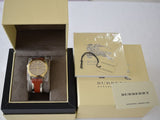 Buy Shop Burberry The City Gold Dial Orange Leather Strap Watch for Women - BU9016 USA Online