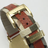 Buy Shop Burberry The City Gold Dial Orange Leather Strap Watch for Women - BU9016 USA Online