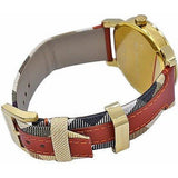 Buy Shop Burberry The City Gold Dial Orange Leather Strap Watch for Women - BU9016 USA Online