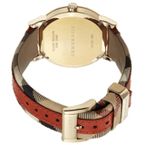 Buy Shop Burberry The City Gold Dial Orange Leather Strap Watch for Women - BU9016 USA Online