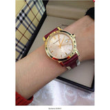 Buy Shop Burberry The City Gold Dial Orange Leather Strap Watch for Women - BU9017 USA Online