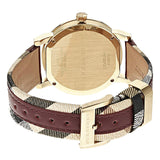 Buy Shop Burberry The City Gold Dial Orange Leather Strap Watch for Women - BU9017 USA Online
