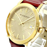 Buy Shop Burberry The City Gold Dial Orange Leather Strap Watch for Women - BU9017 USA Online