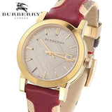 Buy Shop Burberry The City Gold Dial Orange Leather Strap Watch for Women - BU9017 USA Online
