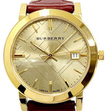 Buy Shop Burberry The City Gold Dial Orange Leather Strap Watch for Women - BU9017 USA Online
