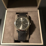 Buy Shop Burberry The City Grey Dial Black Leather Strap Watch for Men - BU9030 USA Online