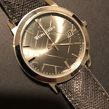 Buy Shop Burberry The City Grey Dial Black Leather Strap Watch for Men - BU9030 USA Online