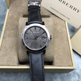 Buy Shop Burberry The City Grey Dial Black Leather Strap Watch for Men - BU9030 USA Online