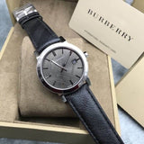 Buy Shop Burberry The City Grey Dial Black Leather Strap Watch for Men - BU9030 USA Online