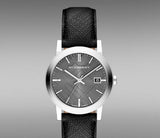 Buy Shop Burberry The City Grey Dial Black Leather Strap Watch for Men - BU9030 USA Online