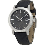 Buy Shop Burberry The City Grey Dial Black Leather Strap Watch for Men - BU9030 USA Online