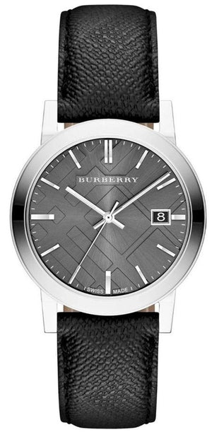Buy Shop Burberry The City Grey Dial Black Leather Strap Watch for Men - BU9030 USA Online
