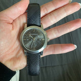 Buy Shop Burberry The City Grey Dial Black Leather Strap Watch for Men - BU9359 USA Online