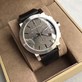 Buy Shop Burberry The City Grey Dial Black Leather Strap Watch for Men - BU9359 USA Online