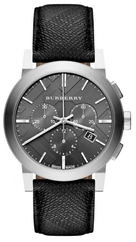 Buy Shop Burberry The City Grey Dial Black Leather Strap Watch for Men - BU9359 USA Online