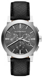 Buy Shop Burberry The City Grey Dial Black Leather Strap Watch for Men - BU9359 USA Online