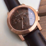 Buy Shop Burberry The City Grey Dial Brown Leather Strap Unisex Watch - BU9755 USA Online