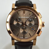 Buy Shop Burberry The City Grey Dial Brown Leather Strap Unisex Watch - BU9755 USA Online