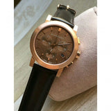 Buy Shop Burberry The City Grey Dial Brown Leather Strap Unisex Watch - BU9755 USA Online