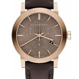 Buy Shop Burberry The City Grey Dial Brown Leather Strap Unisex Watch - BU9755 USA Online