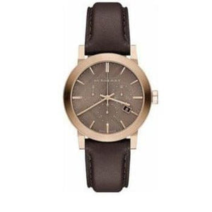 Buy Shop Burberry The City Grey Dial Brown Leather Strap Unisex Watch - BU9755 USA Online