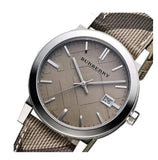 Buy Shop Burberry The City Grey Dial Checked Grey Leather Strap Watch for Women - BU9118 USA Online