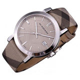 Buy Shop Burberry The City Grey Dial Checked Grey Leather Strap Watch for Women - BU9118 USA Online