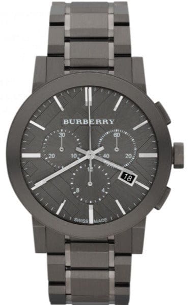 Buy Shop Burberry The City Grey Dial Gunmetal Grey Steel Strap Watch for Men - BU9354 USA Online