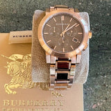 Buy Shop Burberry The City Grey Dial Rose Gold Steel Strap Unisex Watch - BU9754 USA Online