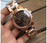 Buy Shop Burberry The City Grey Dial Rose Gold Steel Strap Unisex Watch - BU9754 USA Online