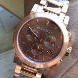 Buy Shop Burberry The City Grey Dial Rose Gold Steel Strap Unisex Watch - BU9754 USA Online