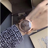 Buy Shop Burberry The City Grey Dial Rose Gold Steel Strap Unisex Watch - BU9754 USA Online