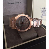 Burberry The City Grey Dial Rose Gold Steel Strap Watch for Men - BU9353