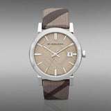 Buy Shop Burberry The City Nova Beige Dial Grey Leather Strap Watch for Women - BU9023 USA Online