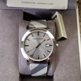 Buy Shop Burberry The City Nova Beige Dial Grey Leather Strap Watch for Women - BU9023 USA Online