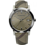 Buy Shop Burberry The City Nova Beige Dial Grey Leather Strap Watch for Women - BU9023 USA Online