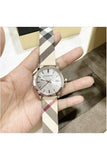Buy Shop Burberry The City Nova Silver Dial Brown Leather Strap Watch for Women - BU9212 USA Online