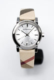 Buy Shop Burberry The City Nova Silver Dial Brown Leather Strap Watch for Women - BU9212 USA Online