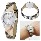 Buy Shop Burberry The City Nova Silver Dial Brown Leather Strap Watch for Women - BU9212 USA Online