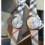 Buy Shop Burberry The City Nova Silver Dial Brown Leather Strap Watch for Women - BU9212 USA Online