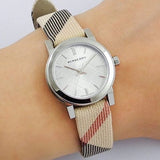 Buy Shop Burberry The City Nova Silver Dial Brown Leather Strap Watch for Women - BU9212 USA Online