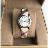 Buy Shop Burberry The City Nova Silver Dial Brown Leather Strap Watch for Women - BU9212 USA Online