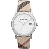 Buy Shop Burberry The City Nova Silver Dial Brown Leather Strap Watch for Women - BU9212 USA Online