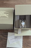 Burberry The City Nova Silver Dial Brown Leather Strap Watch for Women - BU9212